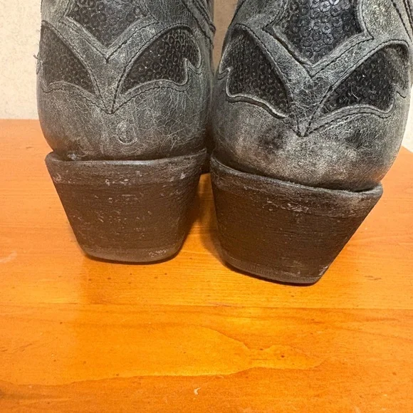 Corral Crater Sequin Inlay Western Cowboy Boots Distressed Leather Snip Toe 9.5 - Picture 3 of 12
